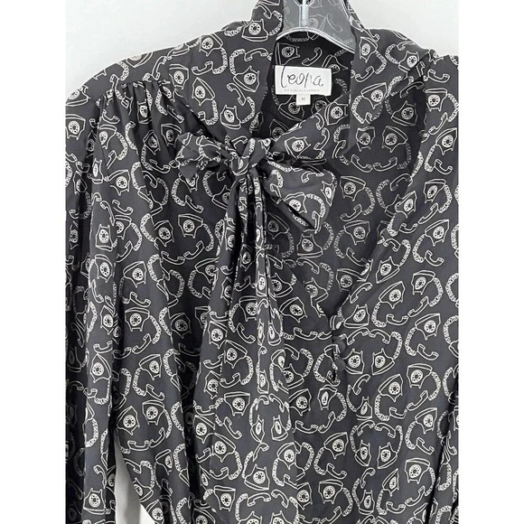 LEONA by Lauren Leonard 100% Silk Telephone Belted Dress Size Medium USA Made EC - Picture 5 of 12